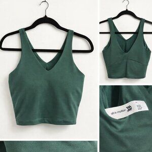 All in Motion Green Longline Sports Bra Tank Top | Medium | Built-In Support